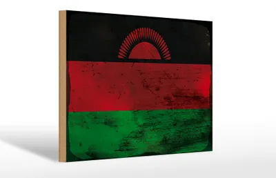 Produktbild von Holzschild Flagge Malawi 30x20cm Flag of Malawi Rost