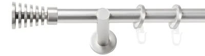 Produktbild von SN Deco Gardinenstange Gap, 19 mm, 1-läufig, Stahl, Komplett-Set mit Ringen, Auflageträger, 360 cm, chrom matt