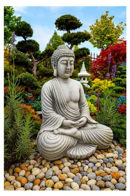 Produktbild von AniPlants Steingartenfigur, meditierender Buddha von Kothu