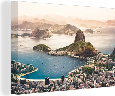 Produktbild von OneMillionCanvasses® - Leinwandbilder - 140x90 cm, Brasilien - Wasser - Stadt, Wandbilder Kunstdruck Wanddekoration