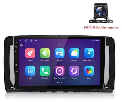 Produktbild von Android Autoradio mit Rückfahrkamera für Mercedes Benz R-Klasse W251 2005-2017 CarPlay Android Auto GPS Navi 6+128GB 4G LTE WIFI RDS SWC BT DAB+9 Zoll