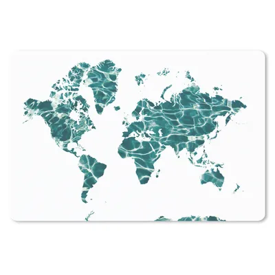 Produktbild von MuchoWow® Schreibtischunterlage Weltkarte - Meer - Weiß 60x40 cm - XXL Mauspad - Großes Mauspad