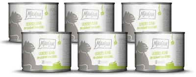 Immagine prodotto di MjAMjAM - 6x200g lattine di cibo umido per gatti con manzo e zucca Alimento principale naturale