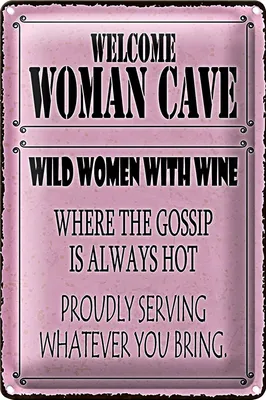 Produktbild von Blechschild Spruch 20x30cm welcome woman cave wild women Wine
