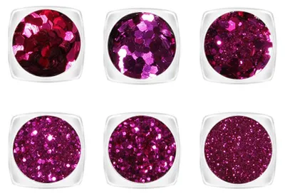 Glitzer-Set 6er-Pack, rot, für Gesicht, Nägel, DIY