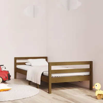 Produktbild von Massivholzbett Schlafzimmer - Honigbraun 75x190 cm - Kiefer - Polsterbett CC28796