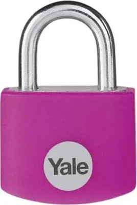 Produktbild von Yale Vorhängeschloss mit Schlüssel, 25mm Aluminium Schloss, Rosa, 3 Schlüssel