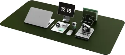 Image de Grand sous-main Tapis de souris en cuir suédé vert foncé 120x60cm