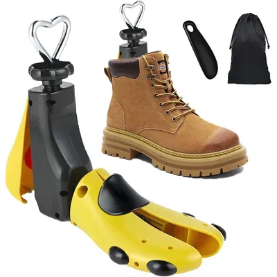 Productafbeelding van Schoenspanners voor heren en dames, laarzenpanners, plastic schoenuitrekker, geel, maat 43-47 (1 stuk)