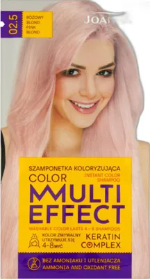Obrázok produktu pre JOANNA_Multi Effect Keratin Complex Color Instant Color Shampoo farbiaci šampón 02.5 Pink Blonde 35g
