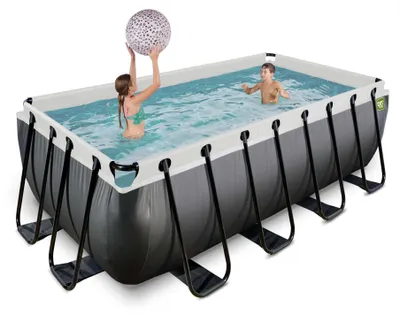 Zdjęcie produktu dla EXIT Black Leather Basen Stelażowy 400x200x122cm, Basen Naziemny, Czarny