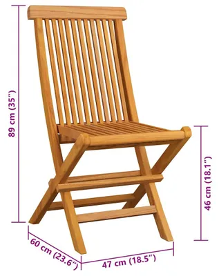 Produktbild von vidaXL Klappstühle mit roten Kissen, 4 Stück, Massivholz Teakholz