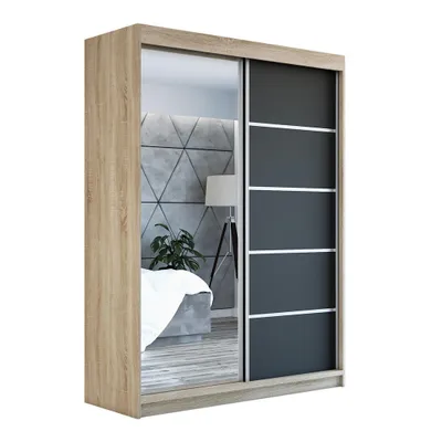 Produktbild von Schwebetürenschrank, 2-türig Schrank 160 cm mit Spiegel GAP