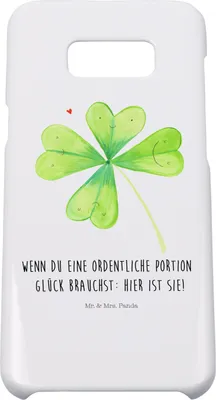 Produktbild von Mr. & Mrs. Panda Samsung Galaxy S8 plus Handyhülle  Blume Kleeblatt - Weiß - Geschenk, Handy Case, Neuer Job, Umzug, Cover, Motivation, Garten, Glück, Glücksbringer