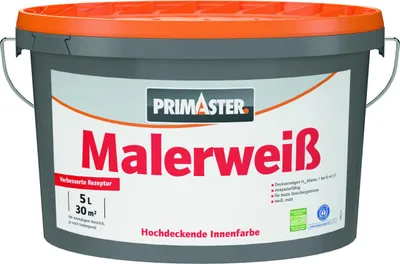 Produktbild von Primaster Wandfarbe Malerweiß konservierungsmittelfrei 5 L