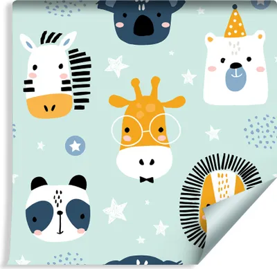 Produktbild von 10m VLIES TAPETE Rolle Kinderzimmer Frühliche Tiere XXL