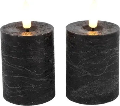 Immagine prodotto di DECOSTAR Candele LED nere 2 pz. 6/18h timer candele a cera 5x9,5cm