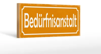 Produktbild von Holzschild Hinweis 27x10cm Bedürfnisanstalt WC Toiletten