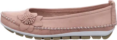 Produktbild von Gemini Damen Ballerina Leder mit Mokassin-Naht und Blütenapplikation 003127-01, Größe:42 EU, Farbe:Rosa