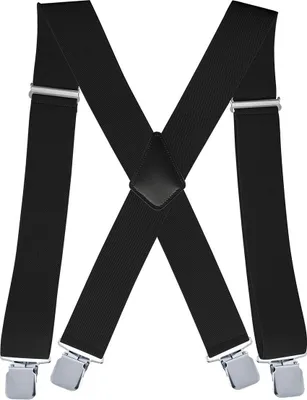 Produktbild von Herren hosenträger, 5cm breit, elastisch, x-form, 4 metallklammern, verstellbar
