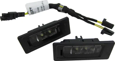 Produktbild von 2x Original VW LED Kennzeichenbeleuchtung + CanBus Anschluss Adapter Kabel #3AF
