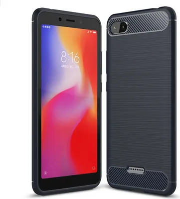 Produktbild von Xiaomi Redmi 6A Hülle Silikon Blau Carbon Optik Case TPU Handyhülle Bumper