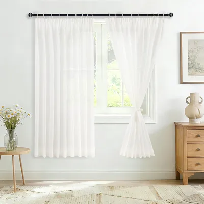 Immagine prodotto di Set di 2 pannelli, dimensioni 175 x 140 cm, colore bianco, semitrasparenti, ideali per il soggiorno