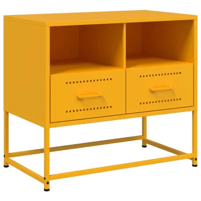 Zdjęcie produktu dla Szafka pod telewizor, musztardowa, 68x39x60,5 cm, stalowa