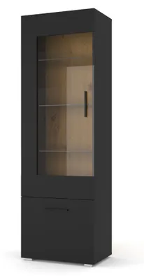Zdjęcie produktu dla Homlando Witryna ANETTE O 190 cm czarny mat dąb artisan