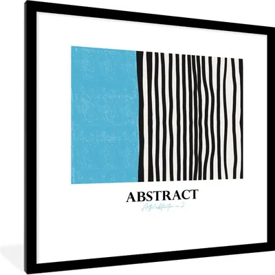 Produktbild von MuchoWow® Gerahmtes Poster Blau - Schwarz - Weiß - Abstrakt 40x40 cm - Poster mit Schwarzem Bilderrahmen Wandposter Rahmen Foto Bilder - Poster - Plakat im Rahmen