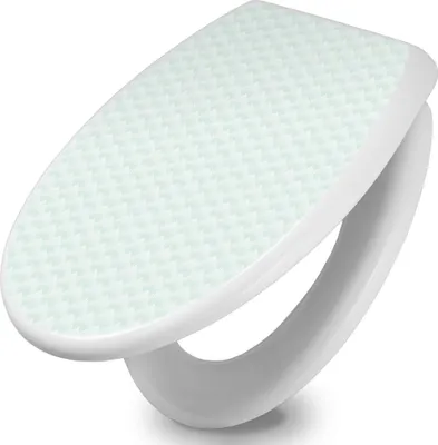 Produktbild von banjado Toilettendeckel mit Absenkautomatik 37,3x45x5cm -Strahlen Mint - WC Brille Soft Close - hygienischer Toilettendeckel/Klodeckel Duroplast mit Edelstahl Scharnieren - einfache Montage [TDW 11646]