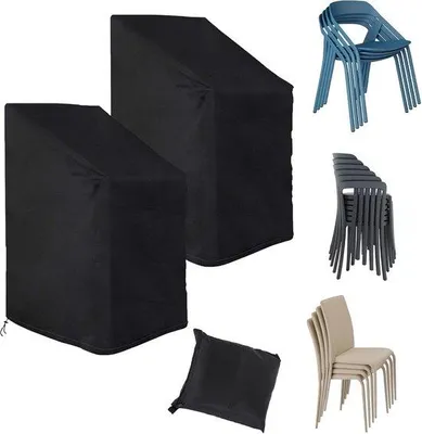 Produktbild von Famanu Schutzhülle für Gartenstühle - wasserdicht - 75 x 75 x 120 cm - stapelbare Stühle - Abdeckplane