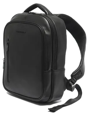 Produktbild von Momo Design Rucksack Schwarz Polyurethan mit Reißverschluss Black UNICA 28.5x37x7.5 cm MO-32PU-BLACK