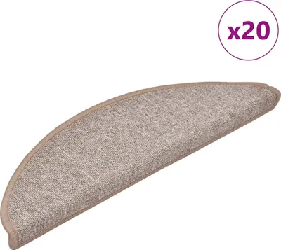 Obrázok produktu pre Schodové rohože 20 ks 56x17x3 cm svetlohnedé polkruhové