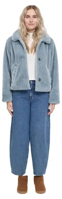 Produktbild von Mazine Faux-Fur Button Jacket  - Damen Kunstfelljacke, Größe:L, Farbe:ice blue