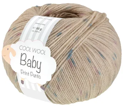 Produktbild von Lana Grossa - Cool Wool Baby Print Punto 0371 hellbeige türkis lila