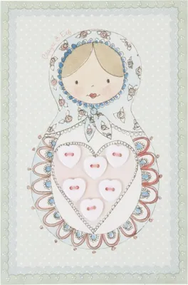 Image de Carte pour bébé fille Clayre & Eef avec paillettes, 10 x 15 cm