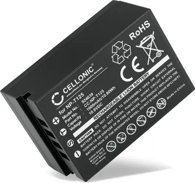 Produktbild von subtel 1x Akku für Kamera Kompatibel mit FujiFilm GFX 50s, GFX 50R, GFX100, Kompatibel mit Fuji NP-T125 - (1000mAh, 10.8V)