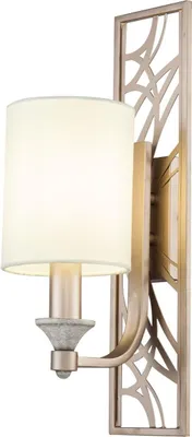 Immagine prodotto di Lampada da parete in metallo tessuto H: 42 cm in crema oro bianco E14 Moderno