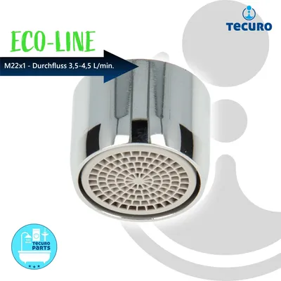Produktbild von tecuro ECO SPAR Mischdüse - Strahlregler M22x1 IG, Durchflussklasse T: 3,5 - 4,5 l/min, verchromt