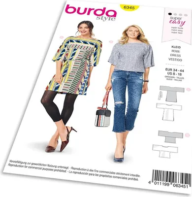 Zdjęcie produktu dla Burda wzór 6345 - Sukienka, tunika