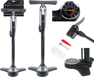 Produktbild von Fahrrad-Werkstattpumpe 160Psi (11Bar) mit Xqmax Pro Manometer