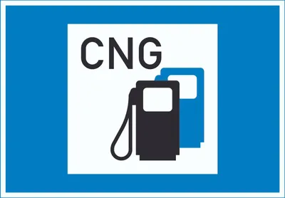 Produktbild von Tankstelle mit Erdgas Symbol Schild A5 (148x210mm)