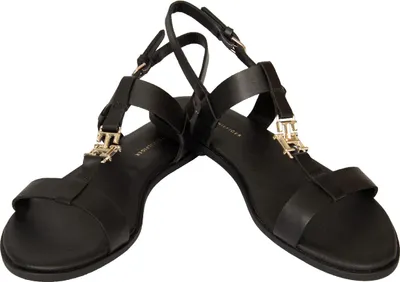 Zdjęcie produktu dla TOMMY HILFIGER Damskie sandały ze skórzanym zapięciem na kostkę, nr katalogowy XW0XW02957, rozmiar 37 (EUR) – 4 (UK) – 6,5 (USA) – 23,5 cm, 100% skóra