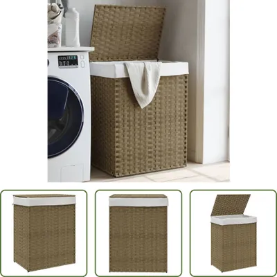 Zdjęcie produktu dla The Living Store Kosz na pranie z pokrywą 46x33x60 cm z polirattanu
