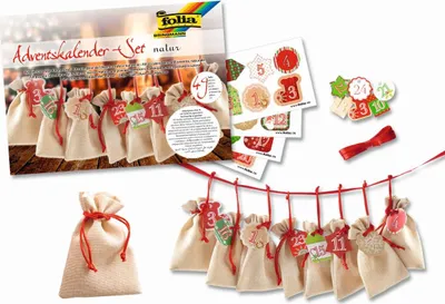 Produktbild von Folia 63121 Adventskalender Bastelset natur