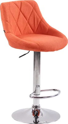 Produktbild von TPFLiving Barhocker Lazius Gestell Metall in Chromoptik Stoff Orange