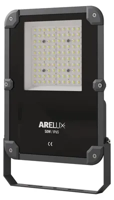 Imagen del producto de ARELUX XFIELD, proyector de 50W, 120-277V AC, índice de reproducción cromática (CRI) de 0.80, ángulo de iluminación de 90 grados, protección IP65, temperatura de color de 4000K