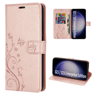 Produktbild von Handy Tasche für Samsung Galaxy S23 Handyhülle Blumen Hülle Etui Wallet Case