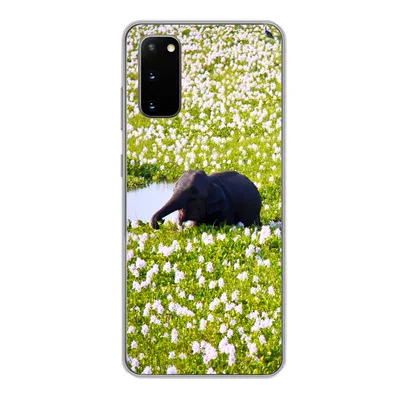 Produktbild von MuchoWow® Handyhülle Schutzhülle Hülle für Samsung Galaxy S20 Elefant - Wasser - Pflanzen - Grün - Natur - Tiere Silikon Softcase Handy Hülle - Bild